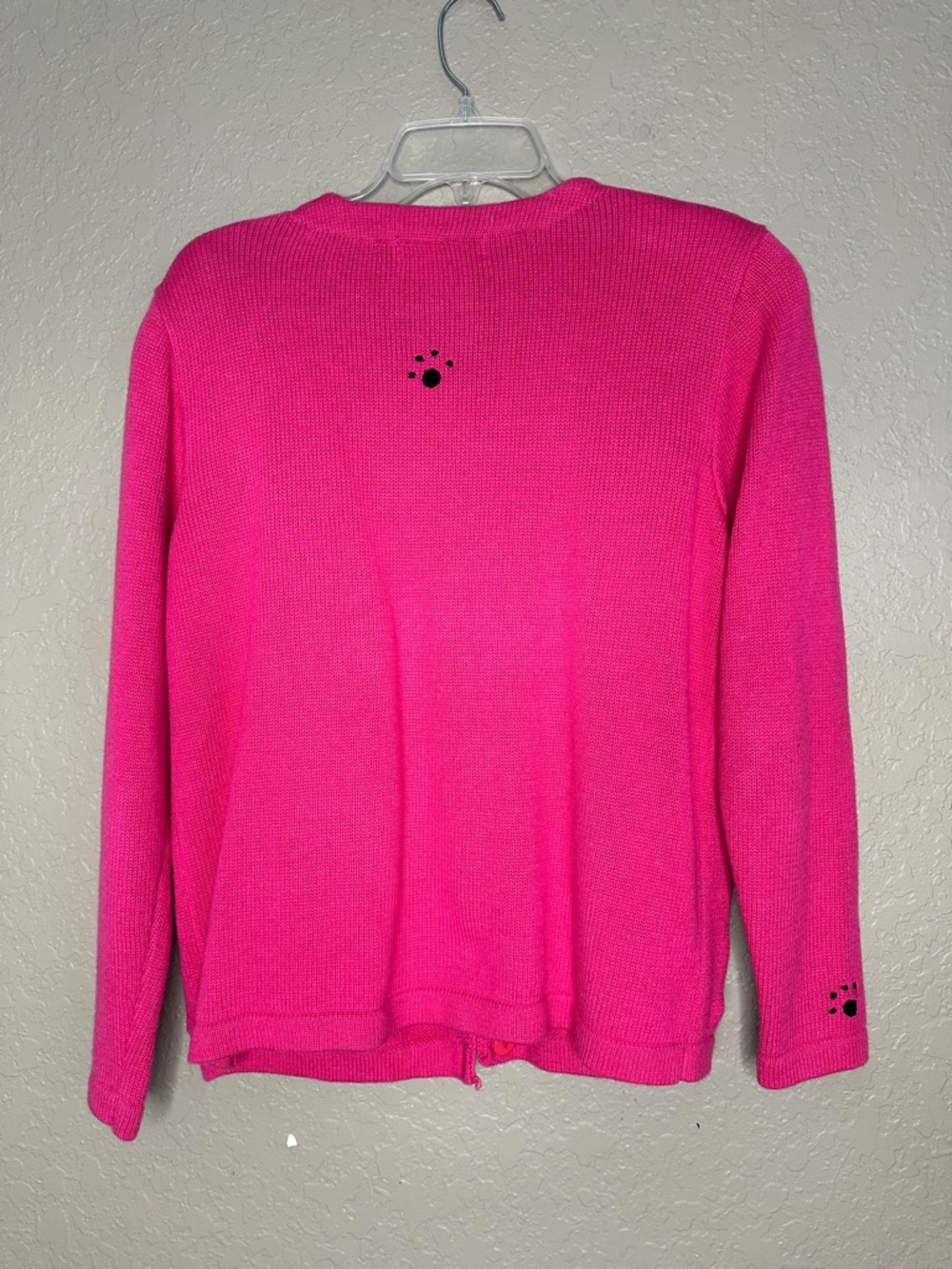 Jack B Quick Pink Cat Embroidered Button Cardigan Vintage whimsical - Picture 3 of 11